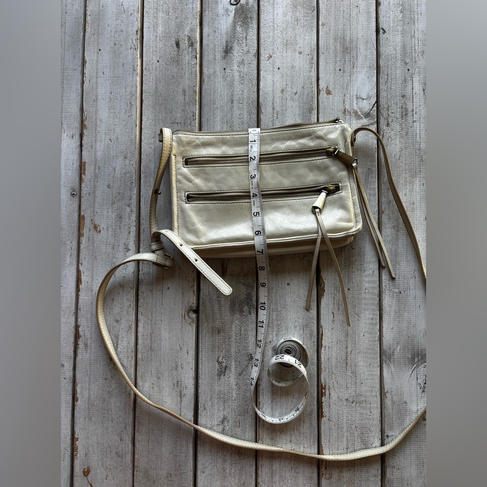 HOBO Cream Slim Crossbody Purse Leather Minimal Bag - Picture 4 of 11